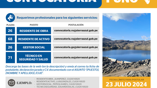 Convocatorias 2024 - Región PUNO