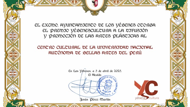 UNABAP recibe el premio YebenesCultura a la difusión y promoción de las artes plásticas